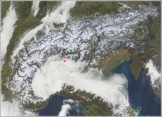 Ripresa satellitare Terra/MODIS del giorno 16 gennaio ore 10:20 UTC