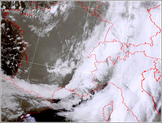 Ripresa satellitare NOAA delle ore 17:17 locali del giorno 18 gennaio